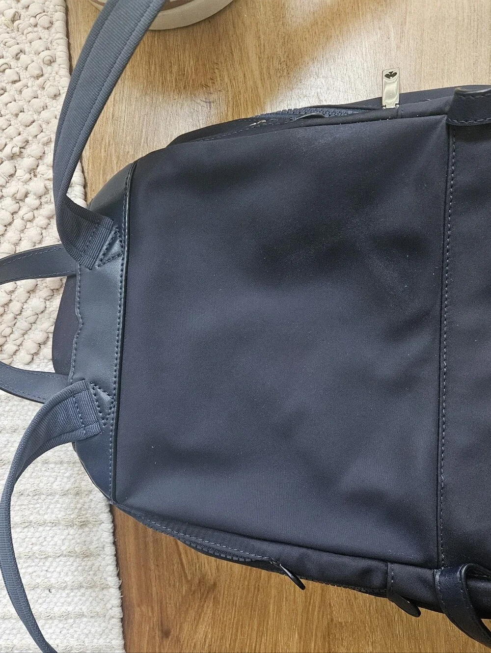 Kate Spade New York Navy Blue Nylon Backpack Small Travel Daypack Gold Hardware